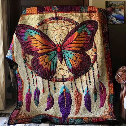 Native Dreamcatcher Butterfly Quilt Blanket