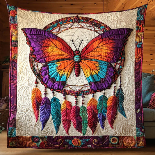 Native Dreamcatcher Butterfly Quilt Blanket