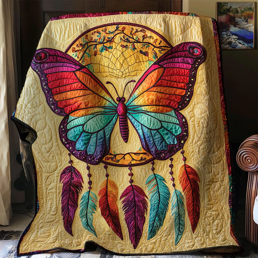 Native Dreamcatcher Butterfly Quilt Blanket