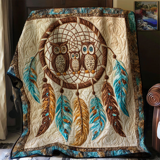 Native Dreamcatcher Owl Quilt Blanket