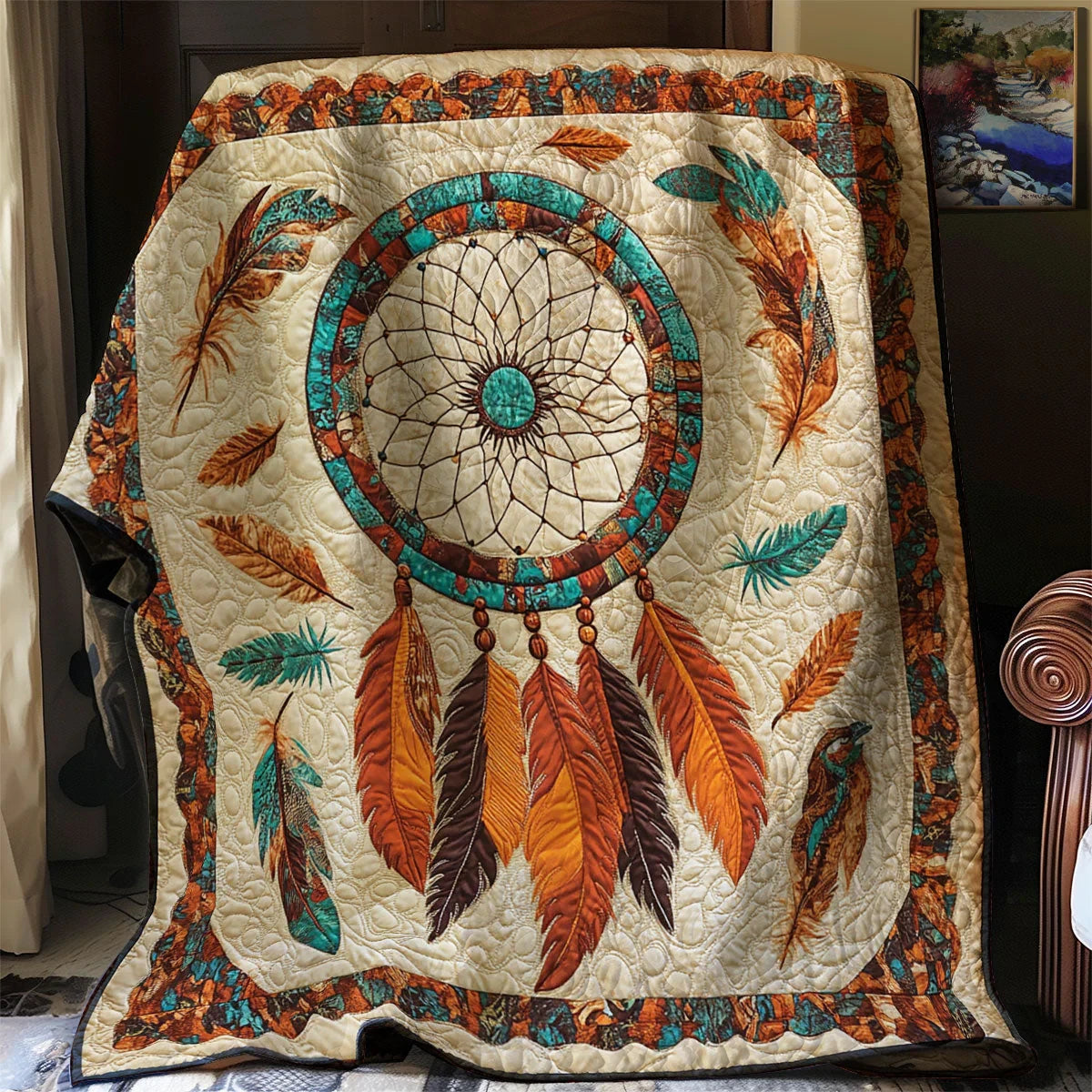 Native Dreamcatcher Quilt Blanket