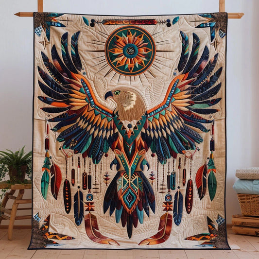 Native Eagle Glow Quilt Blanket
