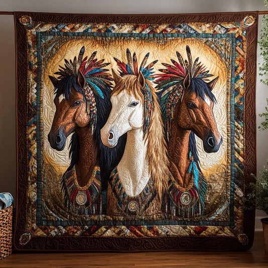 Native Horse Quilt Blanket