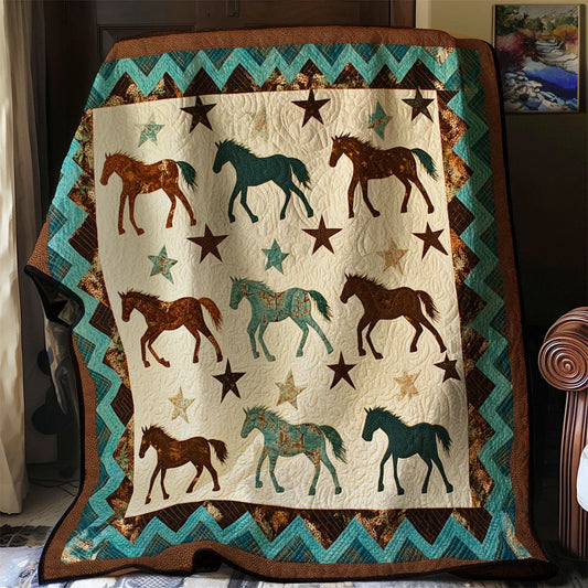Native Horse Quilt Blanket