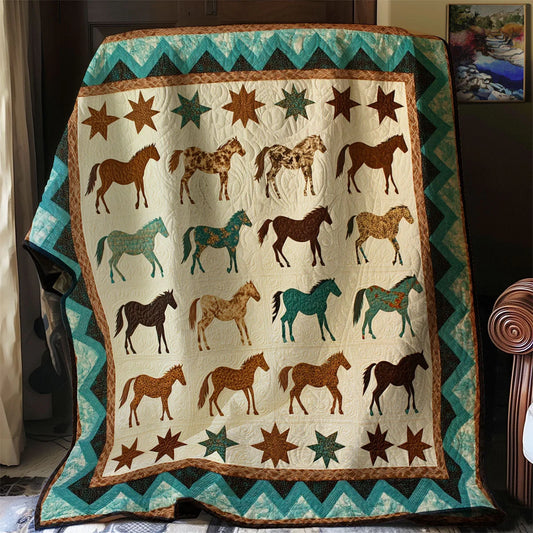 Native Horse Quilt Blanket