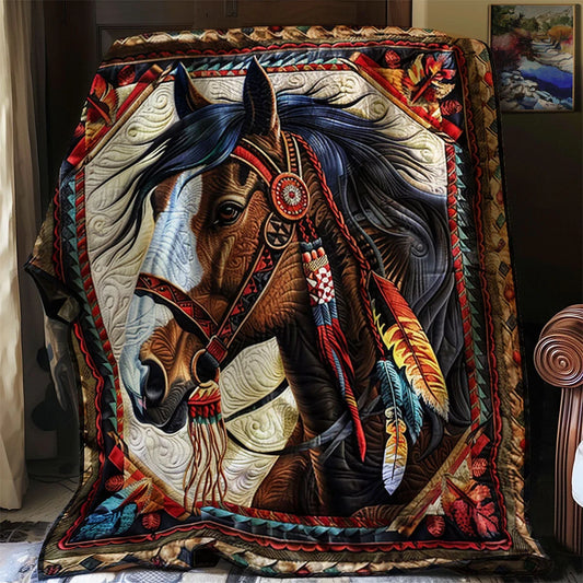 Native Horse Quilt Blanket
