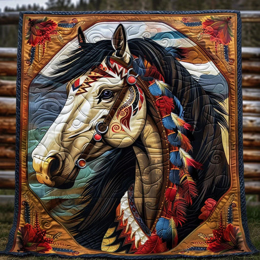 Native Horse Quilt Blanket
