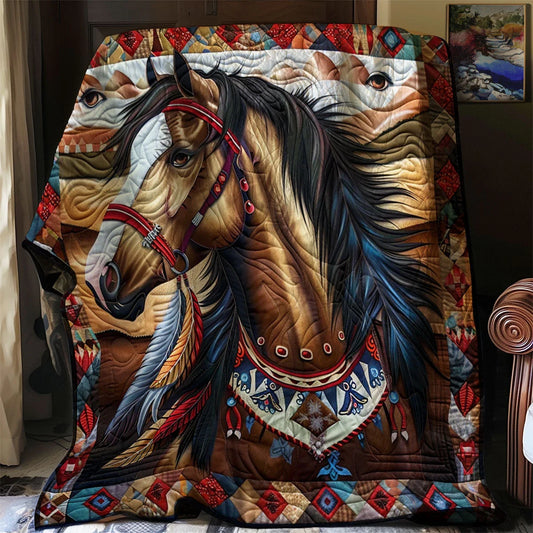 Native Horse Quilt Blanket