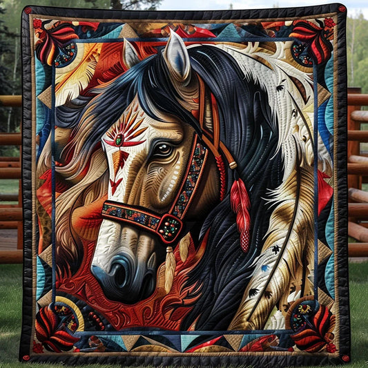 Native Horse Quilt Blanket