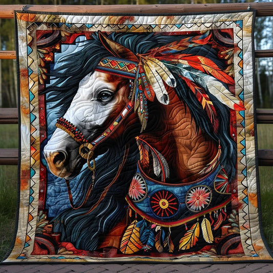 Native Horse Quilt Blanket