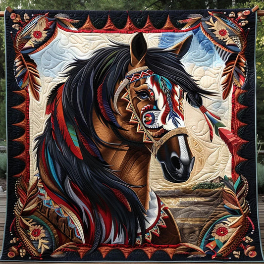 Native Horse Quilt Blanket
