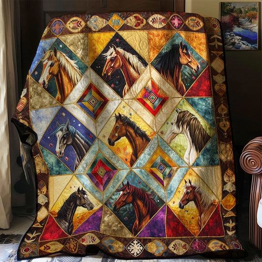 Native Horse Quilt Blanket