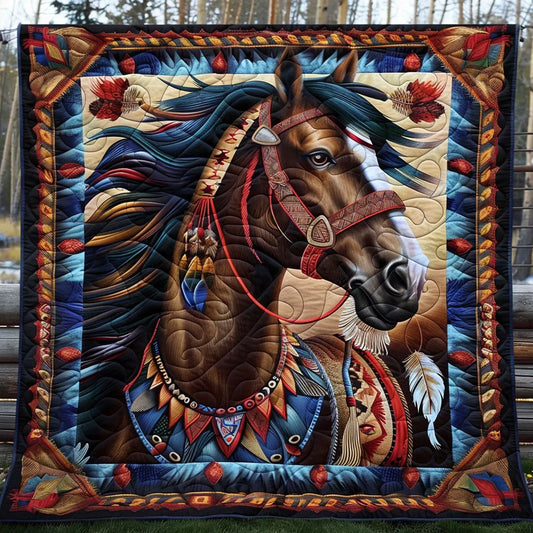 Native Horse Quilt Blanket