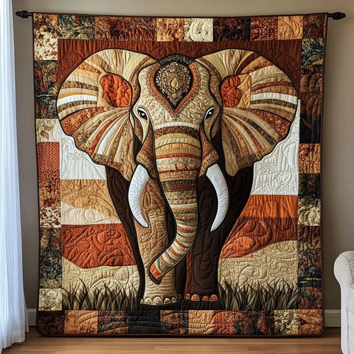 Native Patchwork Elephant Quilt Blanket
