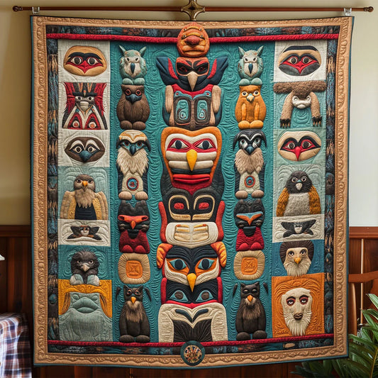 Native Spirit Animal Quilt Blanket