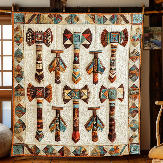 Native Tomahawks Quilt Blanket
