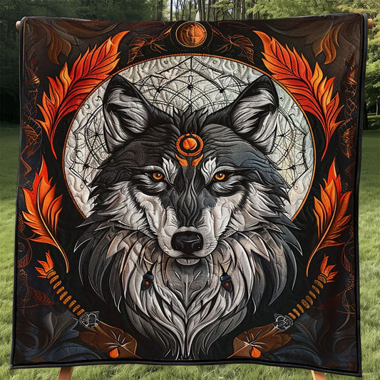 Native Wolf Quilt Blanket