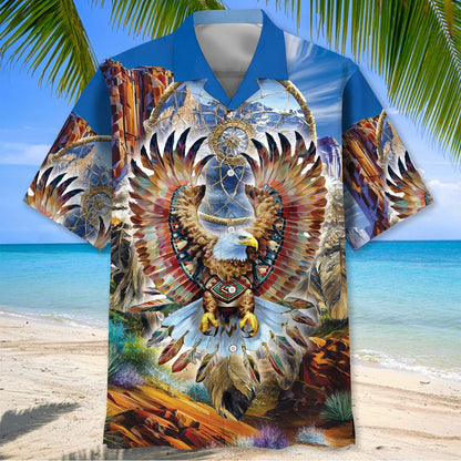 Native America Tribal Eagle Crest Hawaiian Shirt