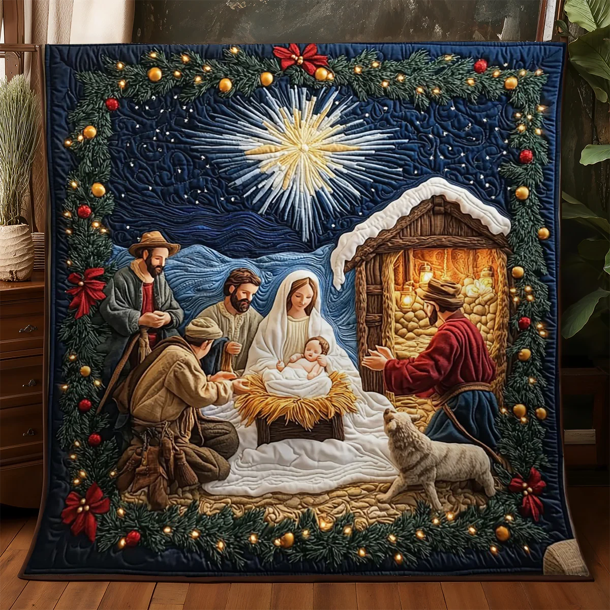 Nativity Night Quilt Blanket