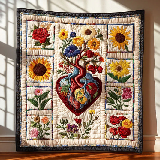 Nature Heart Quilt Blanket