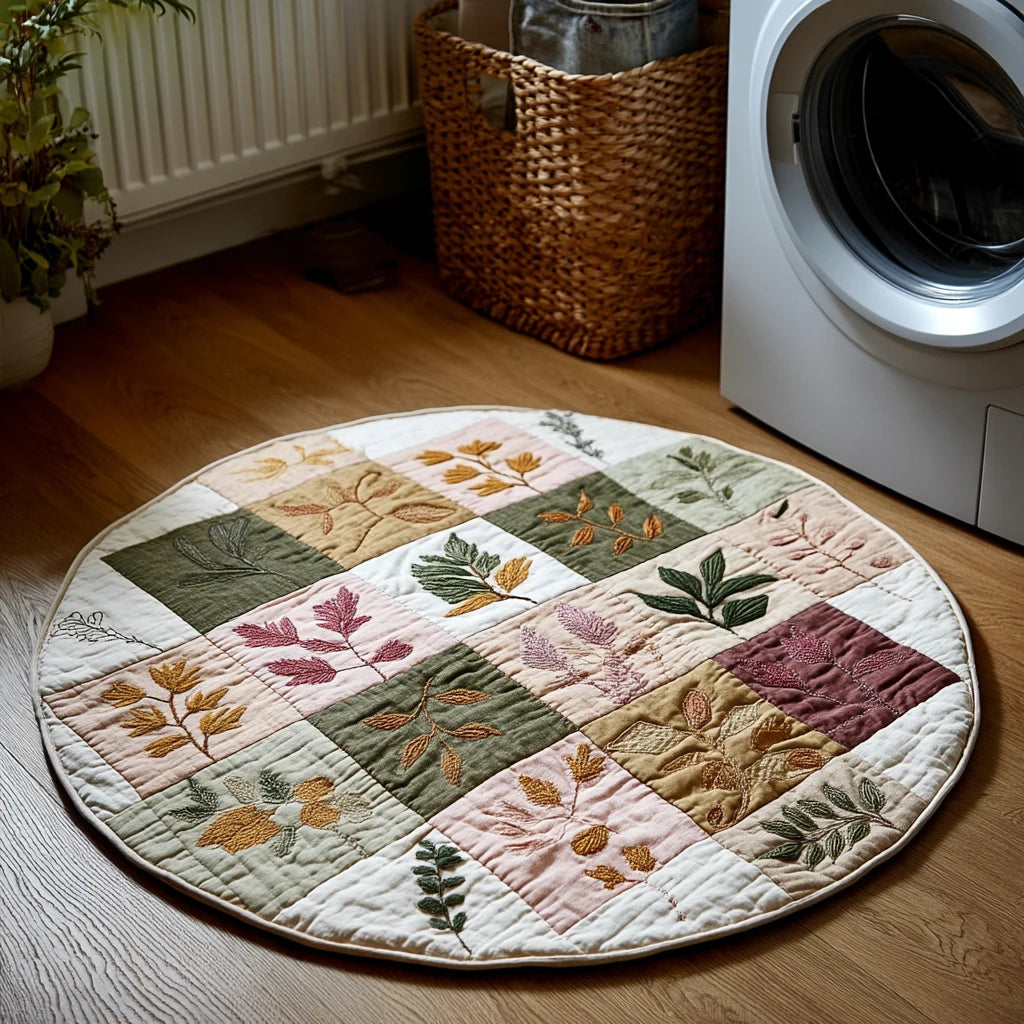 Nature Patch Quilted Round Mat