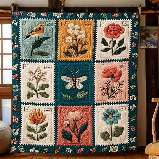 Nature Postmarks Quilt Blanket