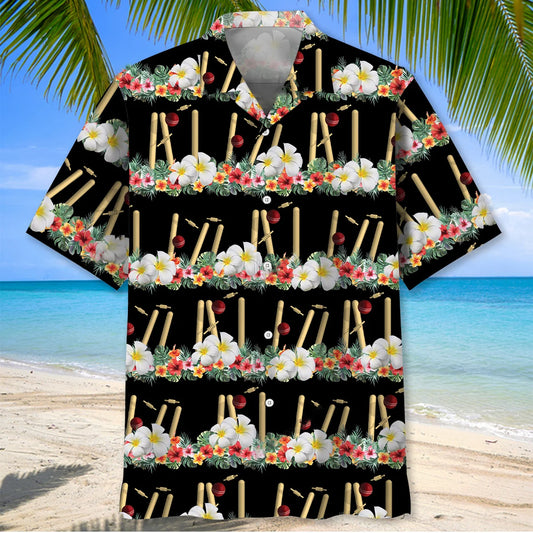 Nature Cricket Black Hawaiian Shirt - S - hawaiian shirt