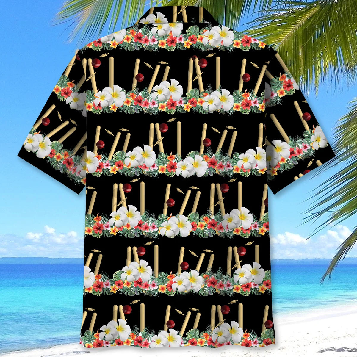 Nature Cricket Black Hawaiian Shirt