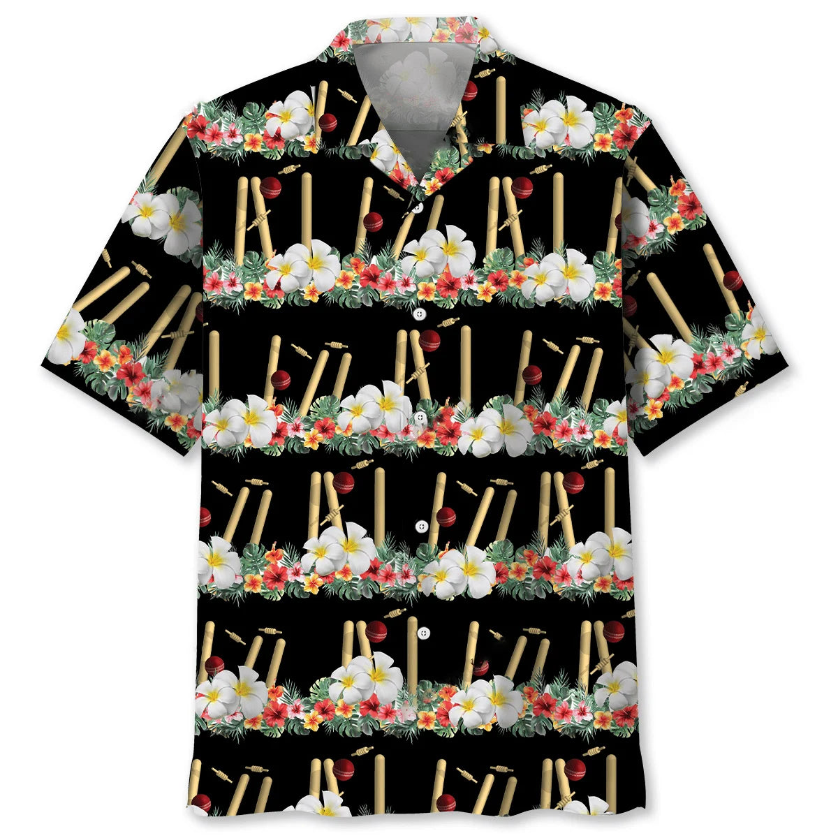 Nature Cricket Black Hawaiian Shirt