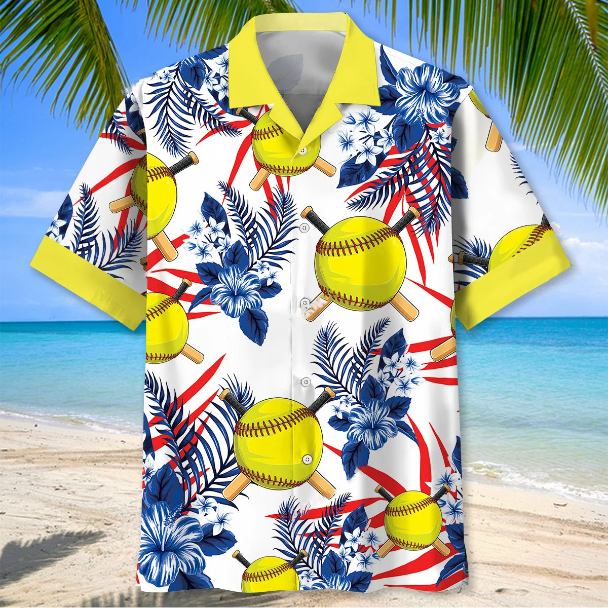Nature Softball Hawaiian Shirt, custom shirt gift for men (view 3)