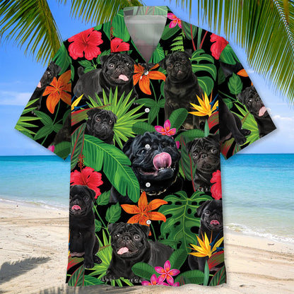 Naughty Pug Hawaiian Shirt, custom shirt gift for men