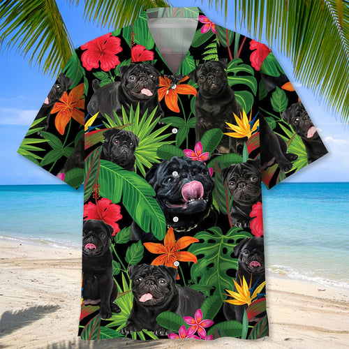 Naughty Pug Hawaiian Shirt, custom shirt gift for men