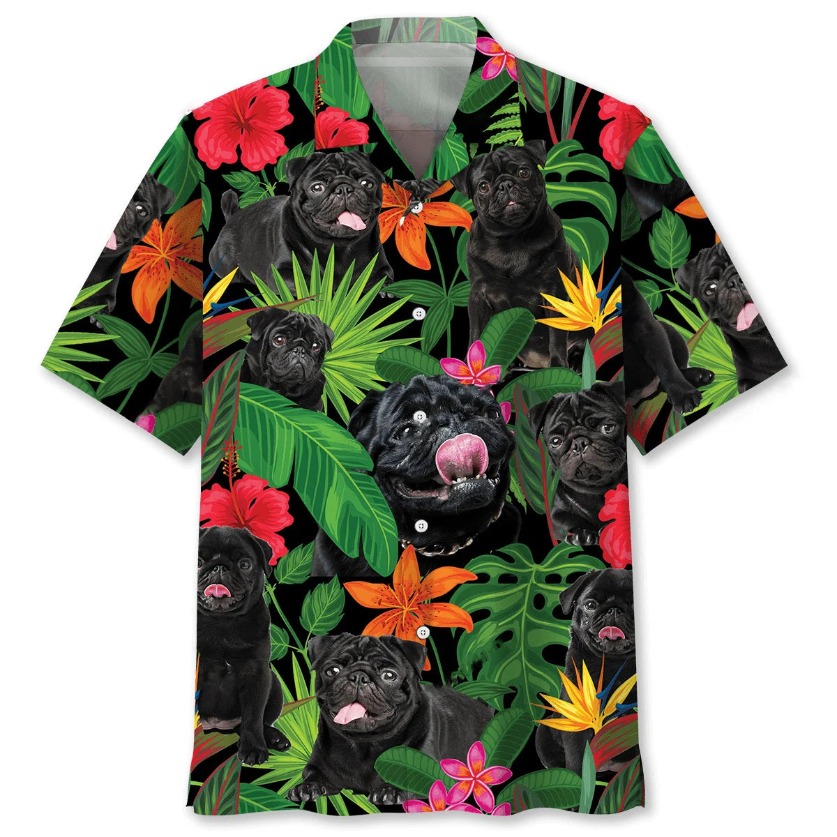 Naughty Pug Hawaiian Shirt, custom shirt gift for men (view 2)