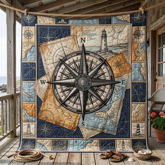 Navigator's Compass Quilt Blanket