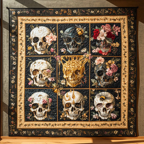 Nectar Flow Skull Quilt Blanket