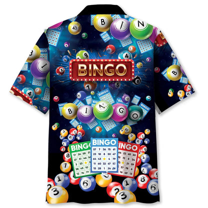Neon Bingo Lover Hawaiian Shirt, custom shirt gift for men