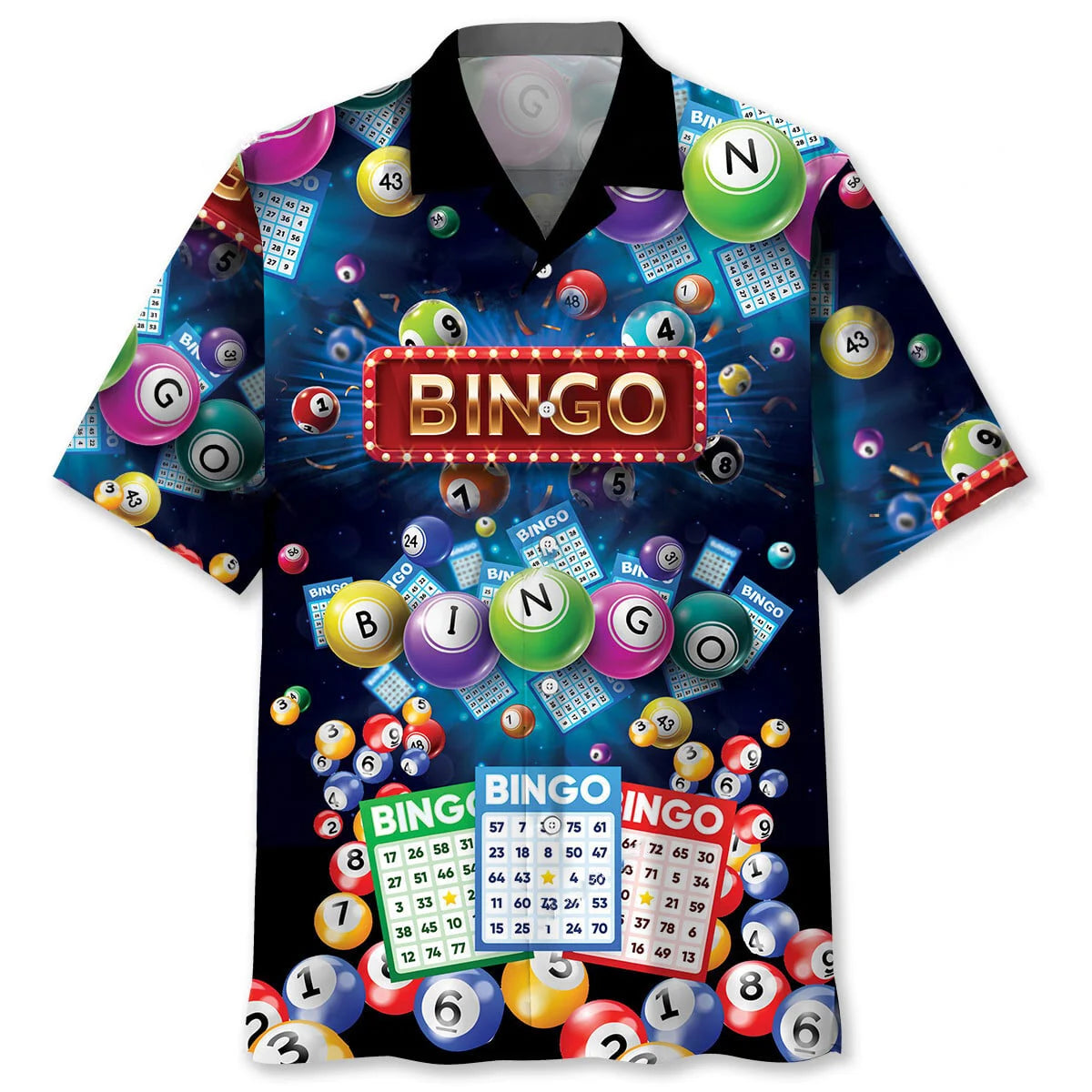 Neon Bingo Lover Hawaiian Shirt, custom shirt gift for men (view 4)