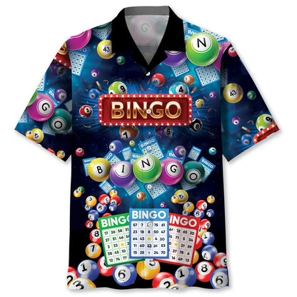 Neon Bingo Lover Hawaiian Shirt, custom shirt gift for men (view 4)