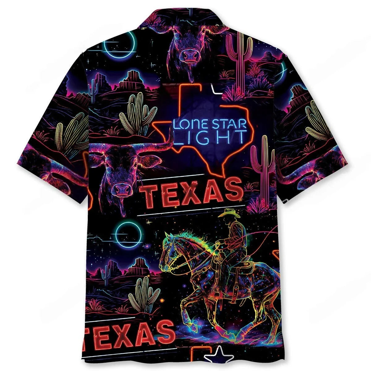 Neon Don't Mess with Texas Hawaiian Shirt, custom shirt gift for men
