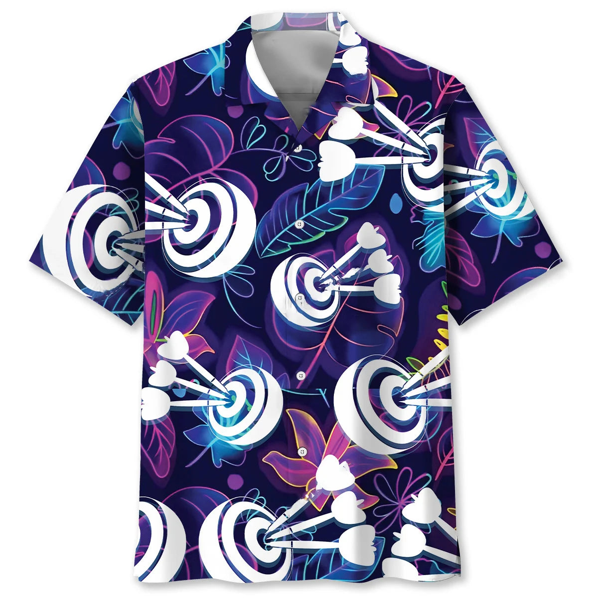 Neon Tropical Darts Hawaiian Shirt, custom shirt gift for men (view 2)