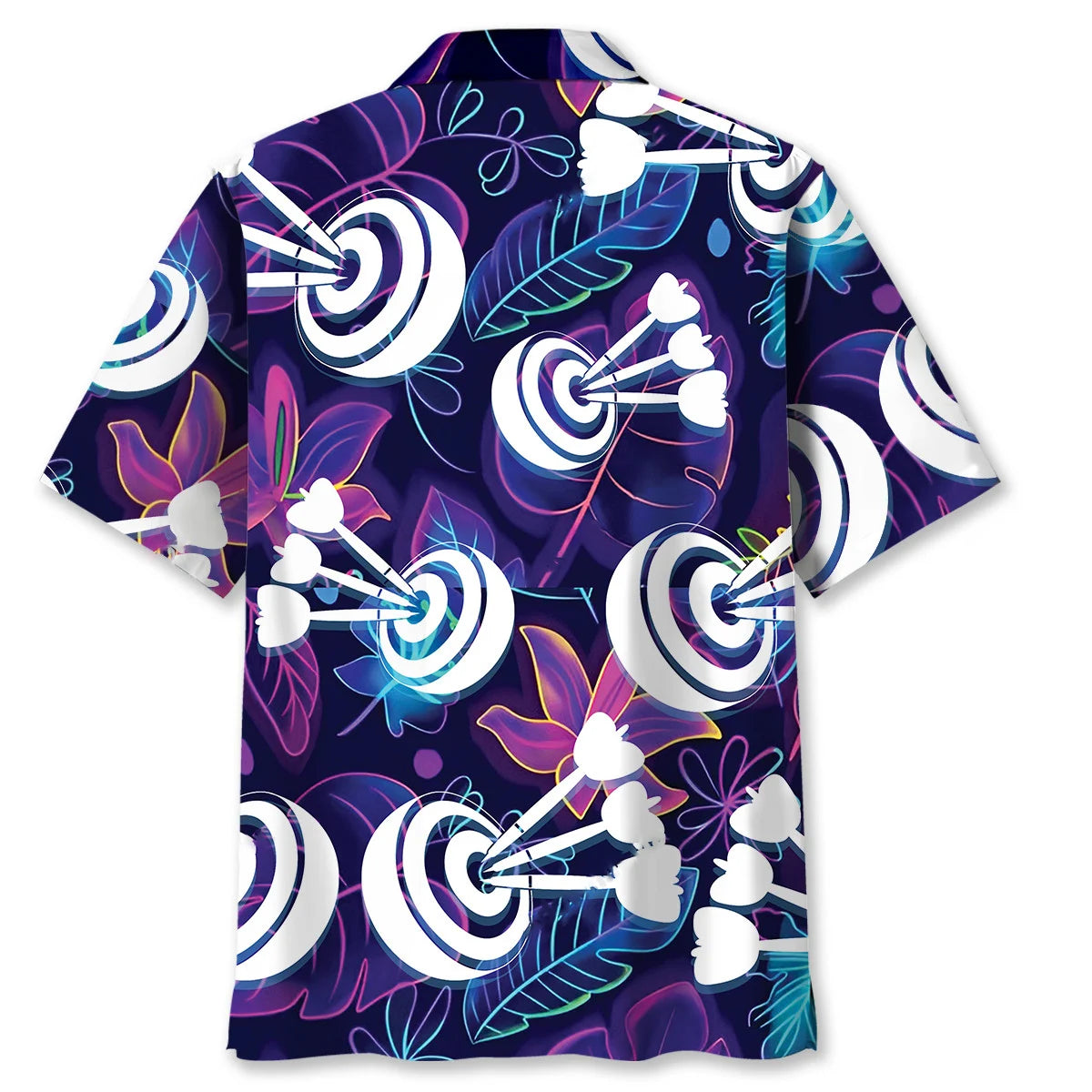 Neon Tropical Darts Hawaiian Shirt, custom shirt gift for men (view 3)