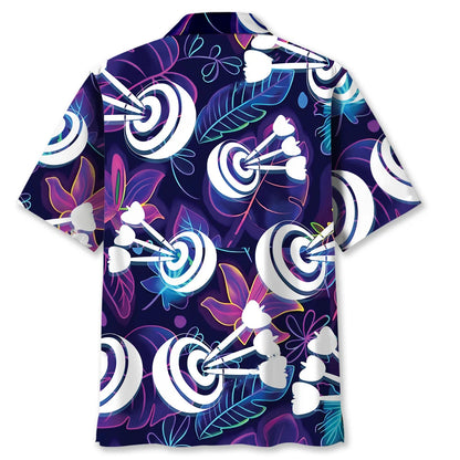 Neon Tropical Darts Hawaiian Shirt, custom shirt gift for men (view 3)