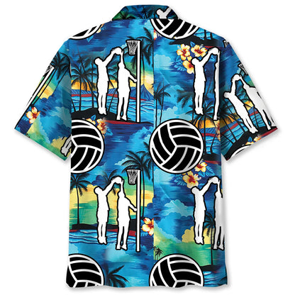 Netball Beach Hawaiian Shirt, custom shirt gift for men (view 2)