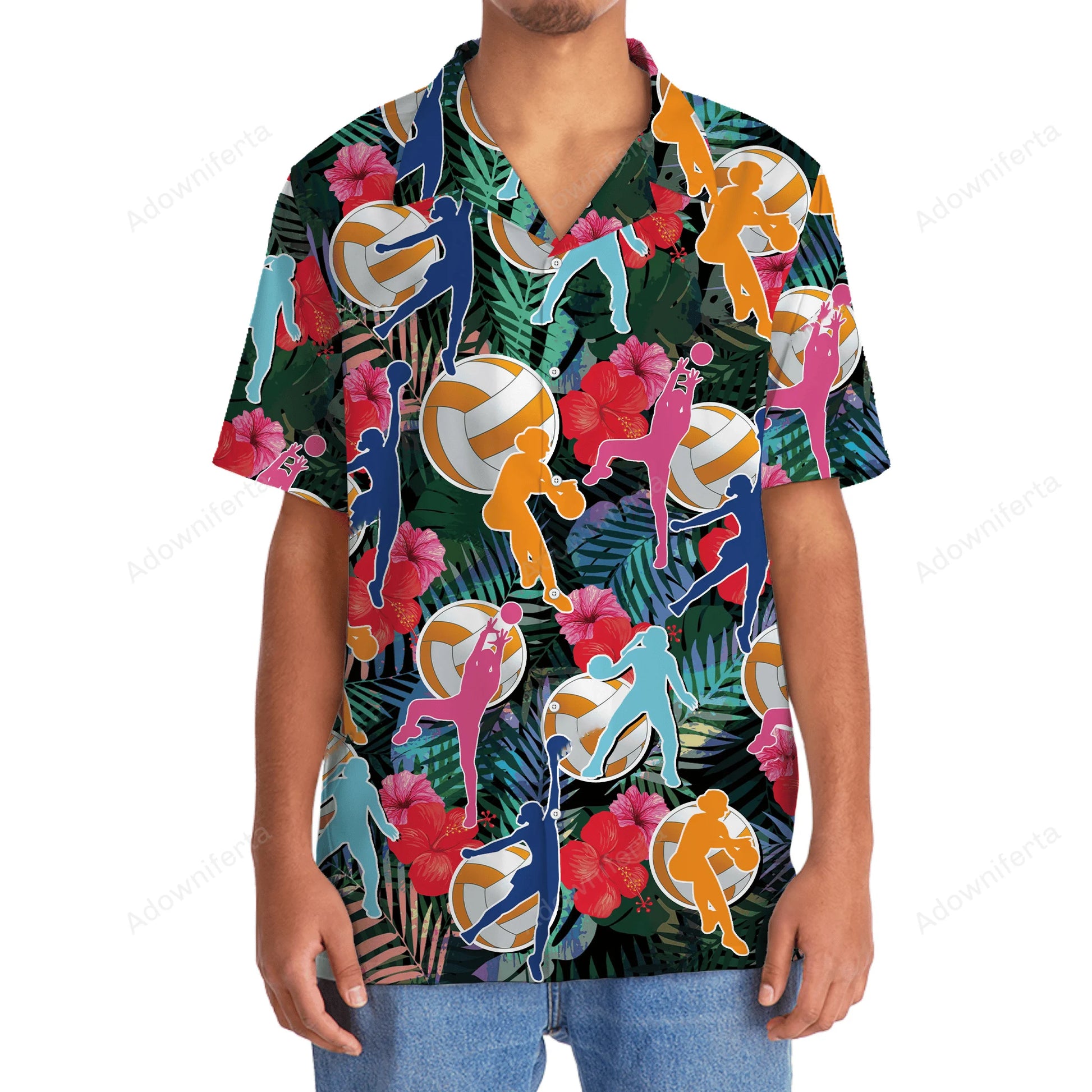 Netball Tropical Hawaiian Shirt, custom shirt gift for men (view 2)