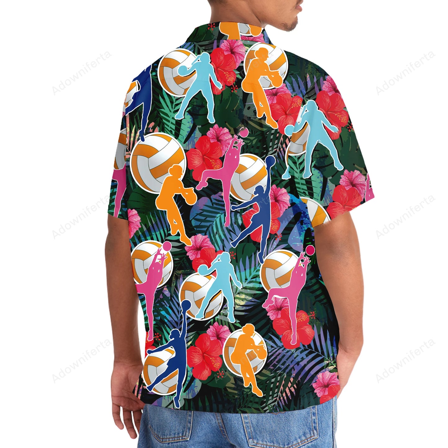 Netball Tropical Hawaiian Shirt, custom shirt gift for men (view 3)