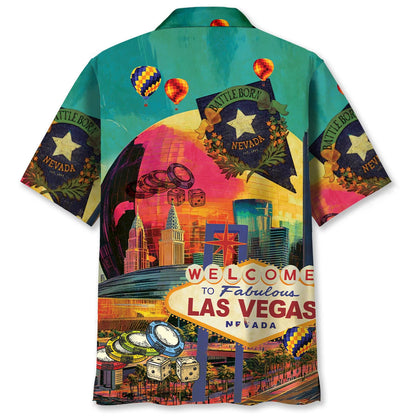 Nevada Las Vegas Hawaiian Shirt, custom shirt gift for men