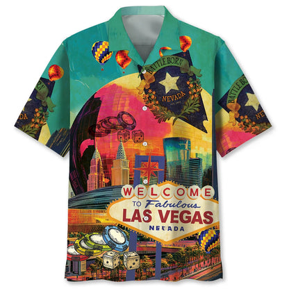 Nevada Las Vegas Hawaiian Shirt, custom shirt gift for men (view 4)
