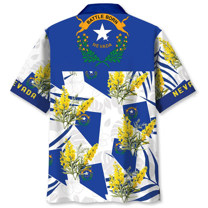 Nevada State Sagebrush Hawaiian Shirt, custom shirt gift for men (view 2)