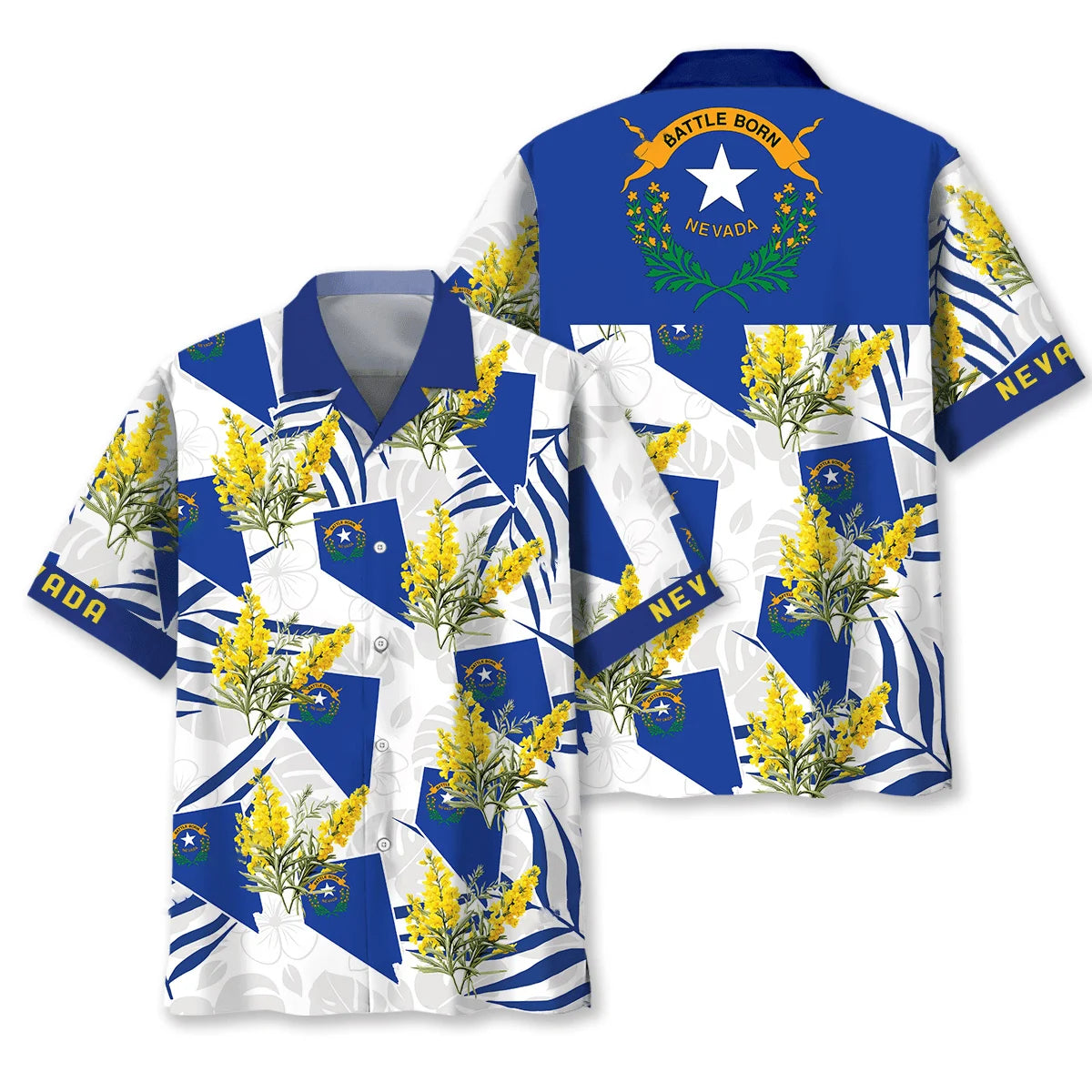 Nevada State Sagebrush Hawaiian Shirt, custom shirt gift for men (view 3)