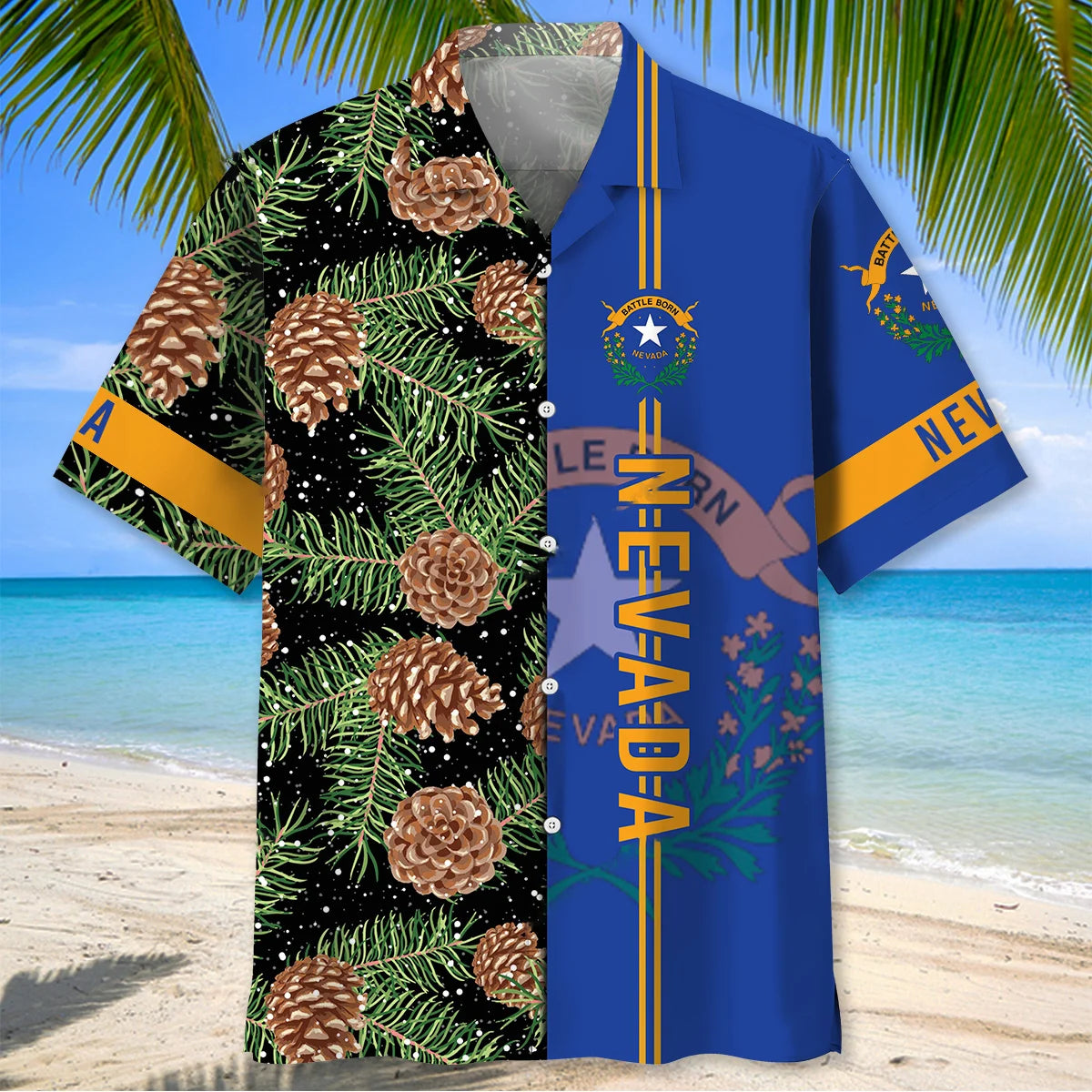 Nevada the Pine Tree State Hawaiian Shirt, custom shirt gift for men